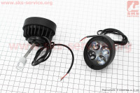 Фара додаткова світлодіодна вологозахисна (65*55mm) - 4 LED з кріпленням під дзеркало, к-кт 2шт, тип 2
