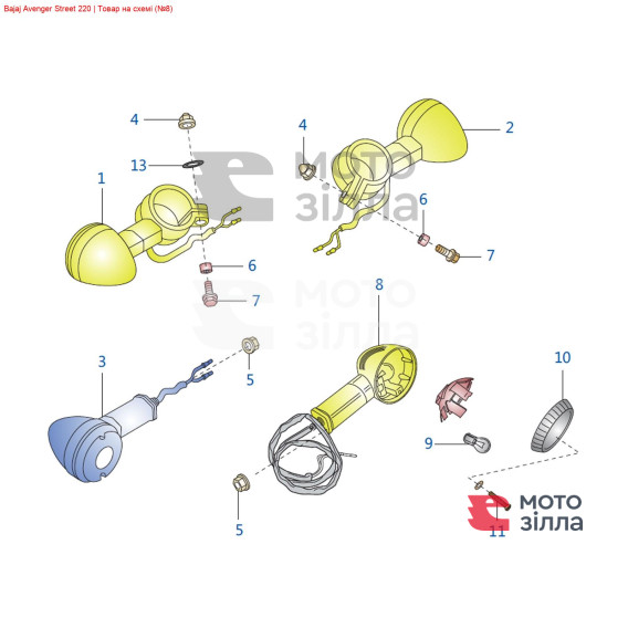 Поворотник задний правый Bajaj Avenger PD401019