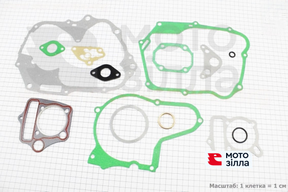 Прокладки двигателя JH-110cc-52,4мм, к-кт 14 деталей