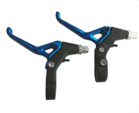 Ручки керма велосипедні (гальмівні) (пара, алюміній) (сині) (BL-214) KL