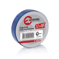 Лента изоляционная 0,15 мм x 17 мм x 20 м синяя INTERTOOL