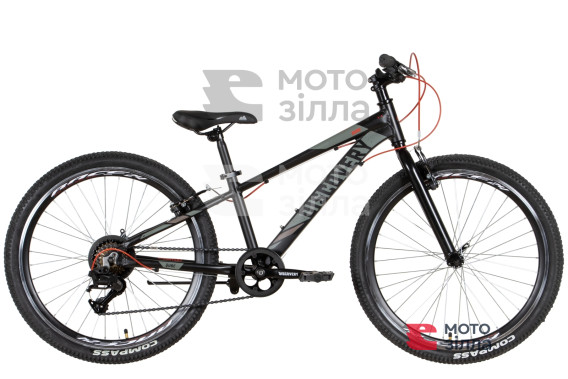 Велосипед 24" Discovery QUBE Vbr 2022 (чорно-червоний (м))