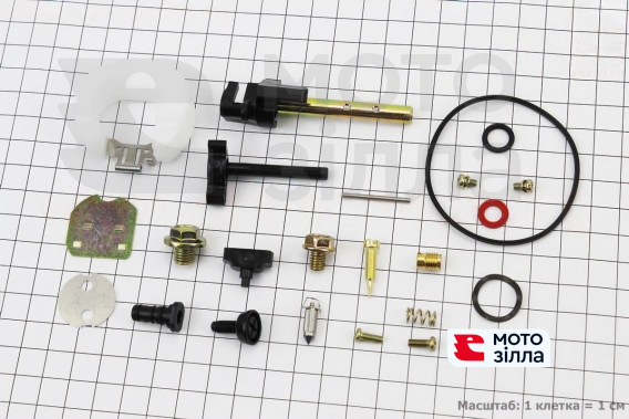 Ремонтный комплект карбюратора 173F/177F/182F/188F/190F, 22 детали+поплавок