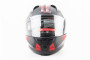 Шлем модуляр, закрытый с откидным подбородком + откидные очки BLD-162 S (55-56см), ЧЁРНЫЙ матовый с красно-серым рисунком F-2