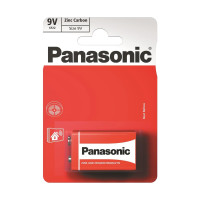 Батарейка Panasonic RED ZINC вугільно-цинкова 6F22 (6R61, 1604, Крона) блістер, 1 шт.
