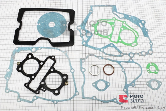 Прокладки двигуна 250сс-53мм, комплект 12 деталей (метал) ZS250-4B/Honda-CBT250 324692