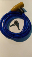 Замок на колесо (трос 1000 * 10mm) (з ключем) (синій) YKX