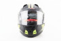 Шлем модуляр, закрытый с откидным подбородком + откидные очки BLD-162 S (55-56см), ЧЁРНЫЙ матовый с серо-салатовым рисунком F-2