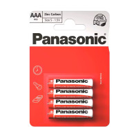 Батарейка Panasonic RED ZINC угольно-цинковая AAA(R3) блистер, 4 шт.