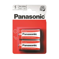 Батарейка Panasonic RED ZINC вугільно-цинкова C(R14) блістер, 2 шт.