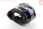 Шлем кроссовый BLD-819-7 М- ЧЕРНЫЙ глянец с сине-бело-серым рисунком BLD 360027
