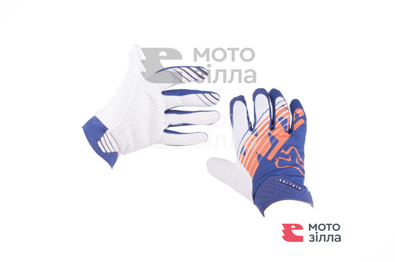 Перчатки   FOX   AIRLINE KTM   (mod:028, size:XL, бело-синие)