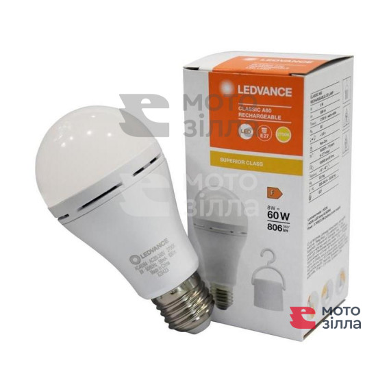 Лампа світлодіодна акумуляторна A60 8W 806Lm 2700К E27 LEDVANCE
