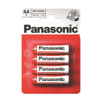 Батарейка Panasonic RED ZINC угольно-цинковая AA(R6) блистер, 4 шт.