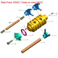 Вісь вилки вторинного валу барабана КПП, 90134190000 Bajaj Pulsar, RS200 JG561225