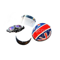 Шлем X8 Британия Глянцевый (открытый + очки)
