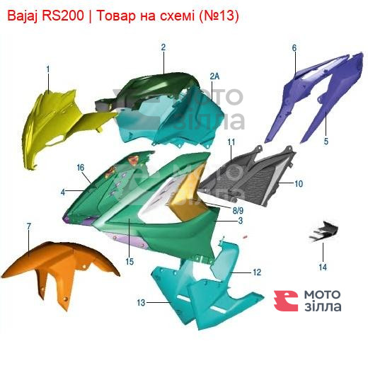 Пластик нижній правий (плуг) Bajaj RS200 DT181324
