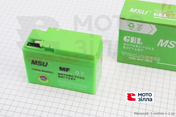 Аккумулятор 12V 2.3Ah/10HR YTR4A-BS GEL (MF) (Размер: 115x49x85 mm) "таблетка" MSU