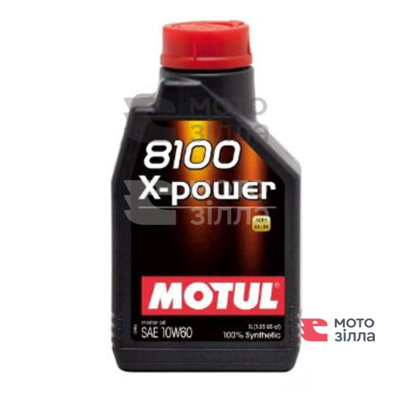 Олива моторна синтетична автомобільна 1л (10W-60, 8100 X-POWER) MOTUL (#106142)