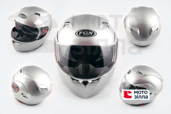 Шлем трансформер   (mod:688) (size:XL, серебро, солнцезашитные очки)   FGN