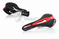 Сідло вело спортивне з вентиляцією, чорно-червоне, ZD-023 