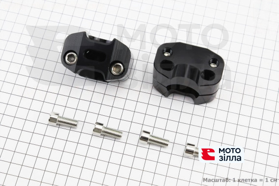 Кріплення керма (дві сторони) к-кт 2шт TUNING ЧОРНИЙ, (під кермо d=28-29мм "1 1/8")