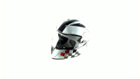 Шлем трансформер   (size:XL, бело-черный + солнцезащитные очки)   LDR