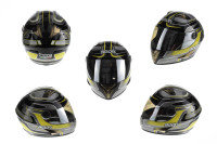 Шлем-интеграл   (mod:B-500) (size:XL, черно-серый-желтый)   BEON