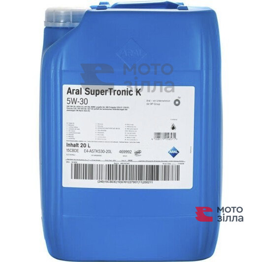 Масло моторное автомобильное Aral SuperTronic K 5W30 4Т 20л