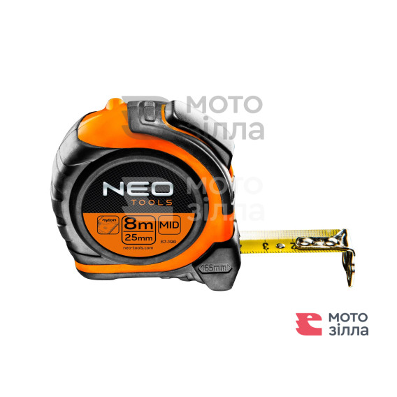 Рулетка Neo Tools, 8м x 25мм, двусторонняя разметка, магнит