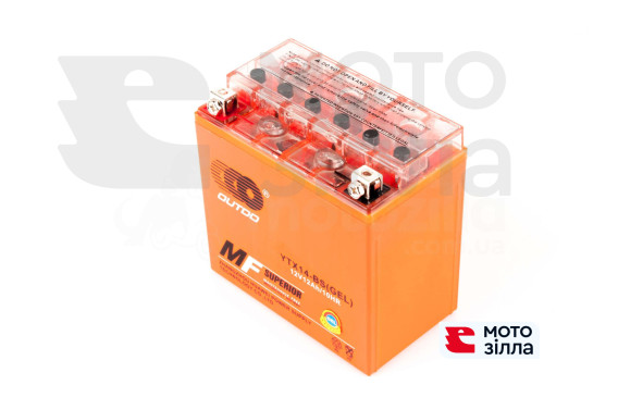 Акумулятор 12V 12Аh/10HR YTX14-BS GEL (MF) (Розмір: 150.6x87.5x146.4 mm) OUTDO