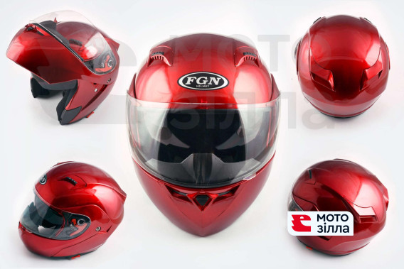 Шлем трансформер   (mod:688) (size:L, красный, солнцезашитные очки)   FGN