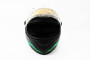 Шлем закрытый HF-111 M- ЧЕРНЫЙ матовый с зеленым рисунком Q154