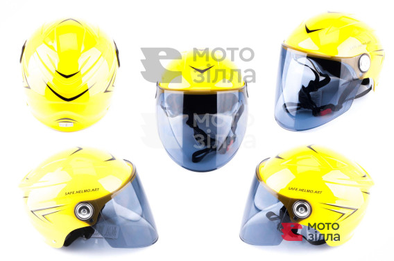 Шлем открытый   (mod:SM818) (size:XL, желтый)   HELMO