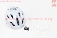 Шлем велосипедный M (55-61 см) съемный козырек, 18 вент. отверстия, системы регулировки по размеру Divider и Run System SRS, бело-серый SBH-5900 SPELLI 408045