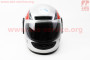 Шлем закрытый HF-101 M- СЕРЫЙ с красно-черным рисунком Q23-R KUROSAWA 330862