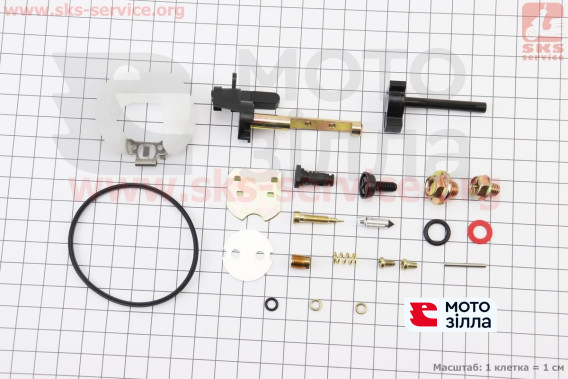 Ремонтний комплект карбюратора 173F/177F/182F/188F/190F, 19 деталей+поплавок