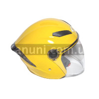 Шлем МТ 606 (ЖЕЛТЫЙ) (открытый белое стекло + встроеные очки) (размер: S)