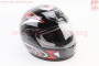 Шлем закрытый 802 - ЧЕРНЫЙ с красно-серым рисунком (возможны царапины, дефекты) KUROSAWA 360300