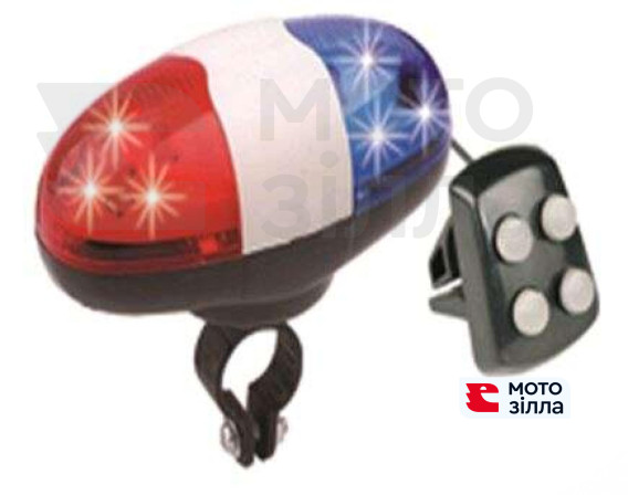 Велосипедний сигнал з підсвічуванням Police (червоно-синій) (mod:JY-325) KL-2