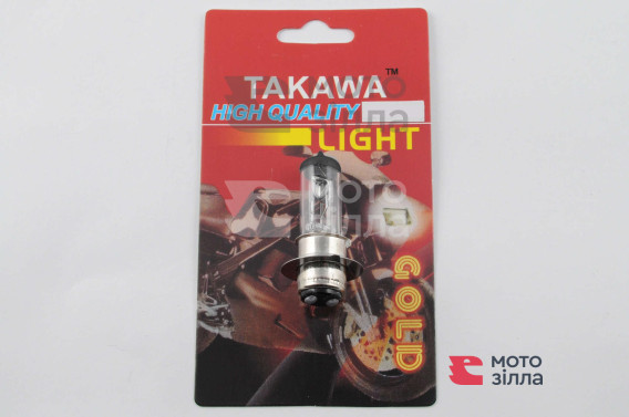 Лампа P15D-25-1 (1 вус) 12V 18W / 18W (біла) (блістер) (B-head) TAKAWA (mod: A)