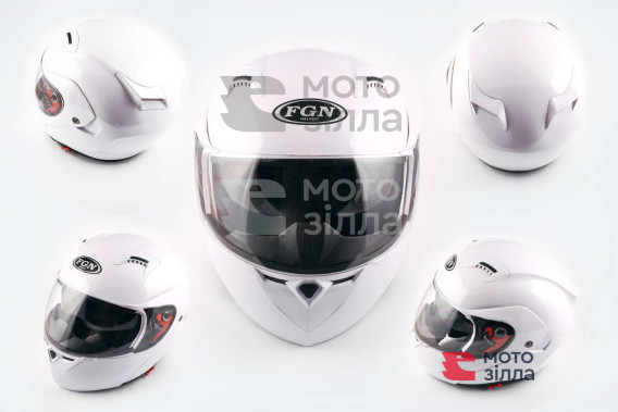 Шлем трансформер   (mod:688) (size:XL, белый, солнцезащитные очки)   FGN