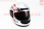 Шлем закрытый HF-101 S- СЕРЫЙ с красно-черным рисунком Q23-R KUROSAWA 330865
