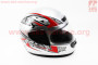 Шлем закрытый HF-101 S- СЕРЫЙ с красно-черным рисунком Q23-R KUROSAWA 330865