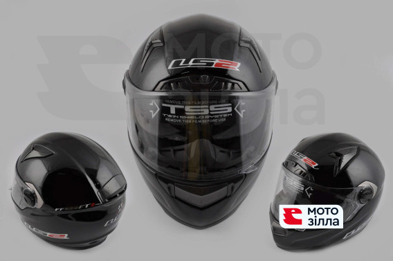 Шлем-интеграл   (mod:385/396) (size:L, черный, солнцезащитные очки)   LS-2