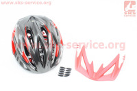 Шлем велосипедный M (55-61 см) съемный козырек, 16 вент. отверстия, системы регулировки по размеру Divider и Run System SRS, черно-красный SBH-5500 SPELLI
