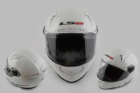 Шлем-интеграл   (mod:385/396) (size:S, белый, солнцезащитные очки)   LS-2