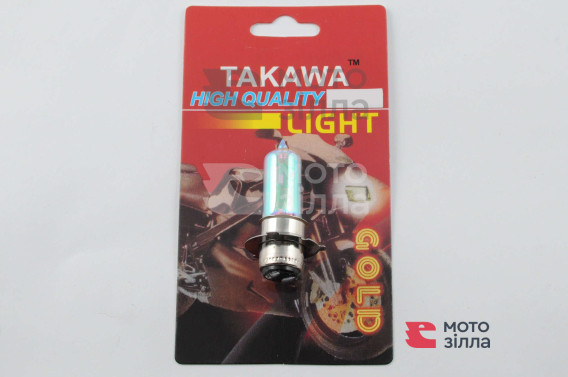 Лампа P15D-25-3 (3 вуса) 12V 35W /35W (хамелеон райдужний) (блістер) TAKAWA (mod: A)