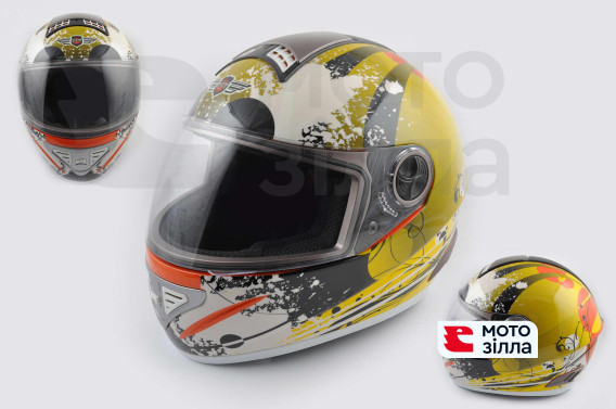 Шлем-интеграл   (mod:550) (premium class) (size:S, желто-оранжевый) Ш111   KOJI