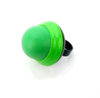Сигнал велосипедний повітряний кнопка (силікон, чорно-зелений) VELL